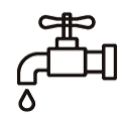 Water faucet icon with drop symbolizing volume, fluid flow, or liquid management