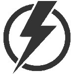 Lightning bolt icon inside a circle representing energy or power efficiency