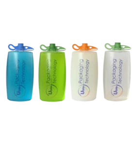 Colored recyclable Ublo pouches with integrated spouts for food and cosmetic applications